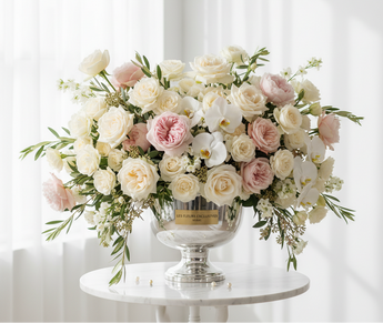 Arreglo de lujo Imperial Couture de Doral Roses Miami con elegantes flores en un diseño sofisticado.