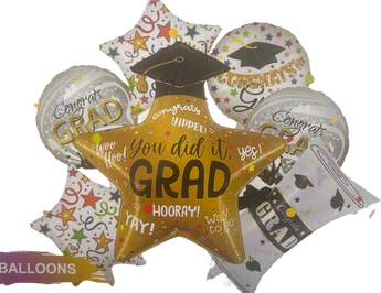 Globo de graduación Miami de Doral Roses con motivo de grado y celebración, con colores brillantes y diseño festivo.