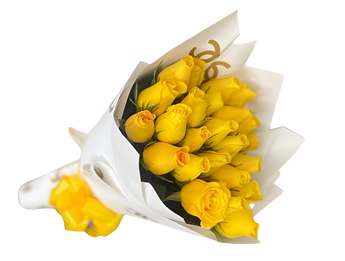 Bouquet rosas amarillas premium para amistad en Miami. Alegría y nuevos comienzos con presentación minimalista. Entrega hoy en Doral.
