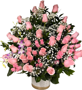 Rosas elegantes mixtas de Doral Roses Miami para Encanto Maternal, flores frescas en un hermoso arreglo para entrega en Doral FL