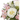 Ramo de rosas blancas y pastel en jarrón elegante, flores de Doral Roses Miami, arreglo bonito para entrega en Miami.