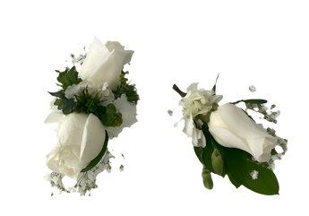 Set completo de flores para prom con boutonniere y brazalete de Doral Roses Miami en colores favoritos, entregado hoy en Doral.