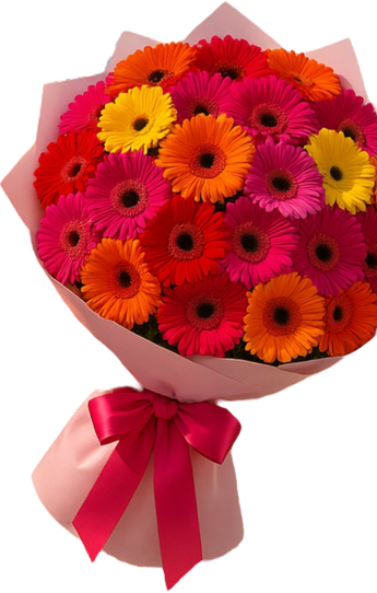 Ramo de flores tropicales Gerbera de Doral Roses Miami con flores vibrantes y variadas, entrega en Miami el mismo día