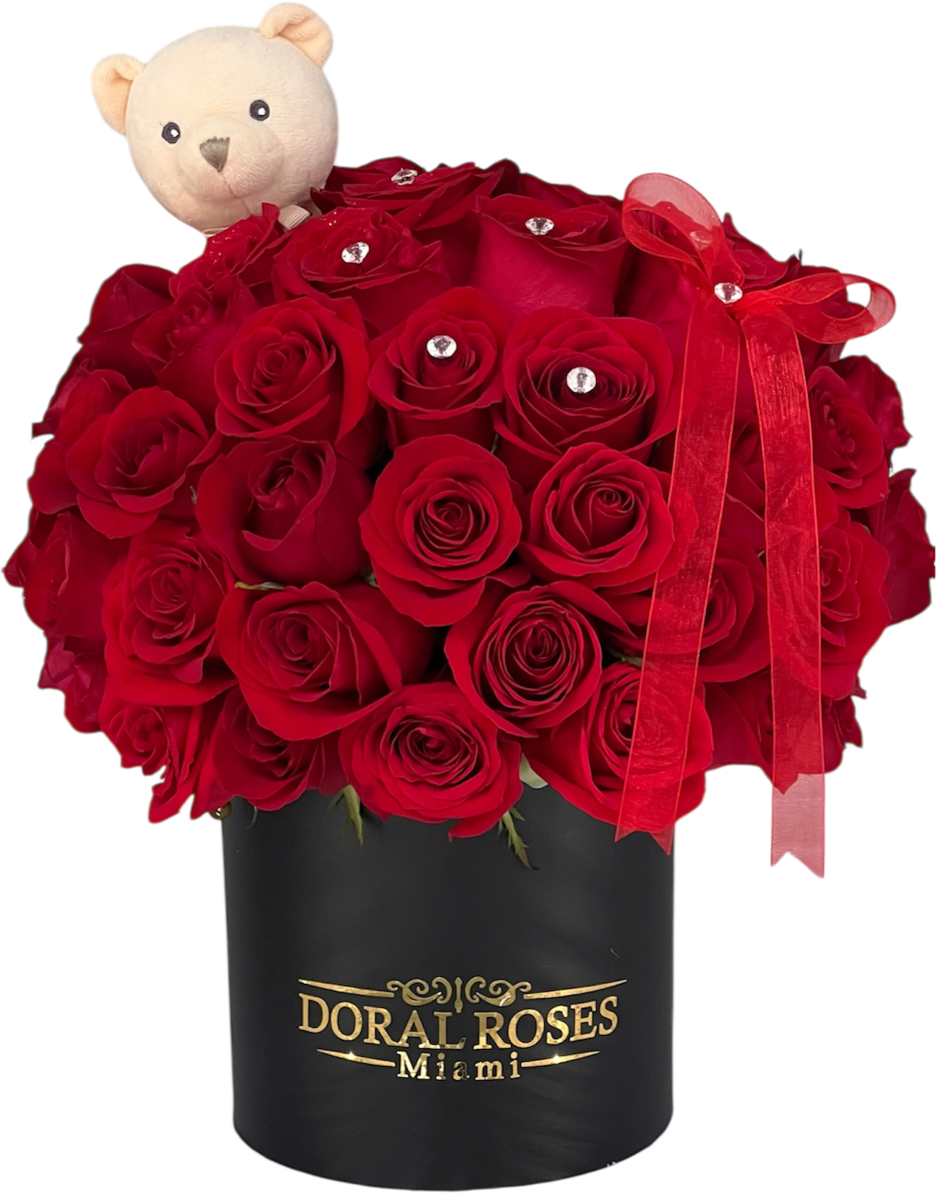 50 Red Roses Box Doral FL | Same Day Delivery  Florist in Doral, FL |  Same-Day Flower Delivery in Miami  Doral Roses Miami