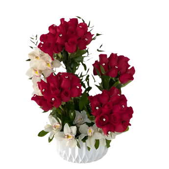 ¿Dónde comprar rosas rojas con orquídeas en Miami? Arreglo Carismatica rosas rojas agrupaciones orquídeas exóticas. Mujer dispuesta ayudar actitud positiva. Combinación única aroma celestial. Tarjeta con mensaje personalizado completamente GRATIS - Imprimimos tu texto especial. Entrega mismo día Doral Florida. Entregas Miami coordinadas