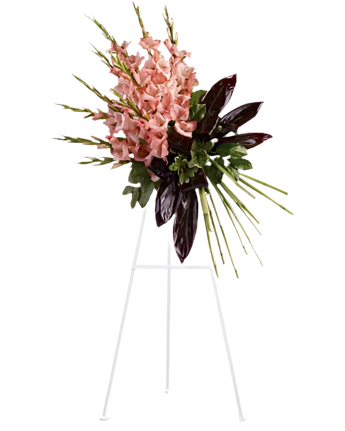 Arreglo funerario de flores elegantes de Doral Roses Miami, con flores blancas y verdes, para homenajear con nostalgia y respeto.