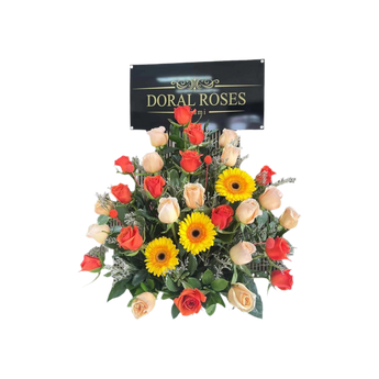 Ramo de flores Vital de Doral Roses Miami con flores coloridas y vibrantes en un arreglo elegante.