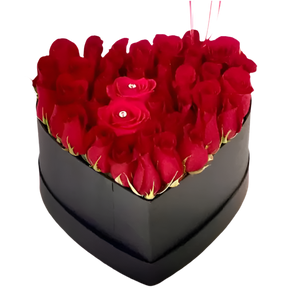 Rosas rojas en caja de Doral Roses Miami, flores frescas con entrega rápida en Doral, Florida.