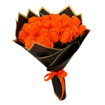 Rosas Naranja de Doral Roses Miami, 25 unidades, flores modernas y exclusivas, ideales para decorar o regalar en Miami.