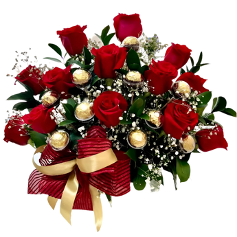 Rosas rojas de Florist en Doral Miami con la frase "Simplemente Te Amo" en un ramo elegante.