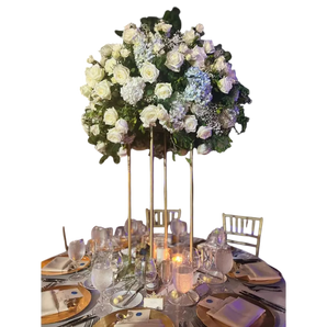 Centro de mesa para bodas y eventos con flores de Doral Roses Miami, decorativo y elegante para celebraciones.