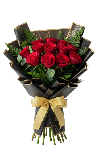 Bouquet de 12 rosas rojas premium entrega el mismo día en Miami y Doral