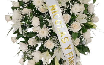 Arreglos Funerales en Lágrima con Pedestal - Flores para Funeral Miami