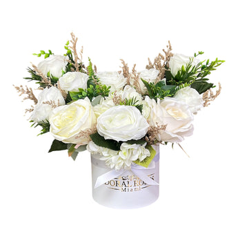 Caja con flores de seda para regalar en Miami