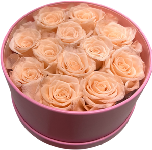 Rosas eternas en arreglo floral de Doral Roses Miami, flores preservadas en elegante presentación.