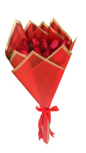 Ramo de flores con rosas rojas frescas de Miami, presentado en un bouquet premium, ideal para entrega en Doral y Miami