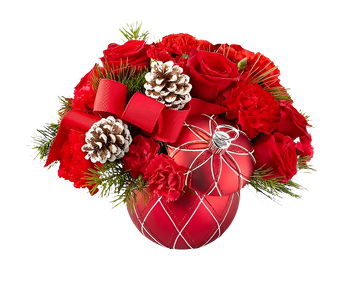 Arreglo floral de Navidad de Doral Roses Miami con flores coloridas para decorar o regalar en casa, entrega hoy en Doral