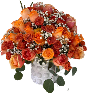 Arreglo Floral de Rosas Naranjas – Flores de Otoño para Acción de Gracias | Doral Roses Miami