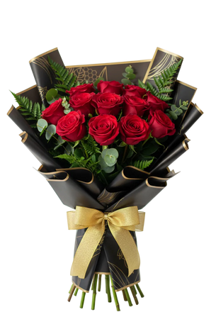 Bouquet de 12 rosas rojas premium entrega el mismo día en Miami y Doral